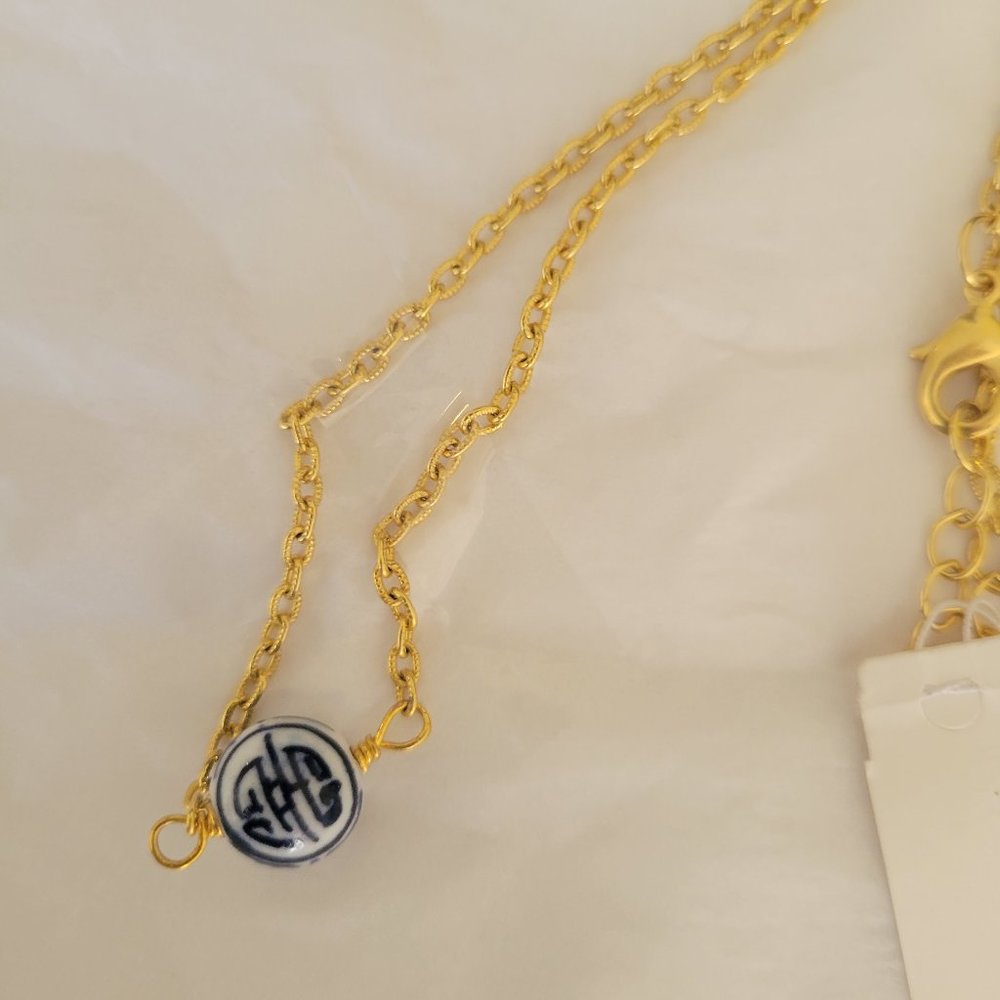 NWT Susan Shaw Blue & White Allie Bead Necklace